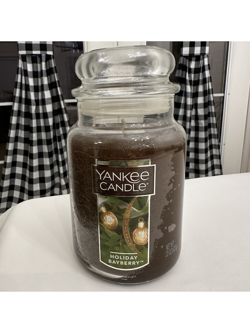 Yankee Candle Holiday Bayberry Scented Candle 22oz Jar 110-150 Hr Burn Time NOS